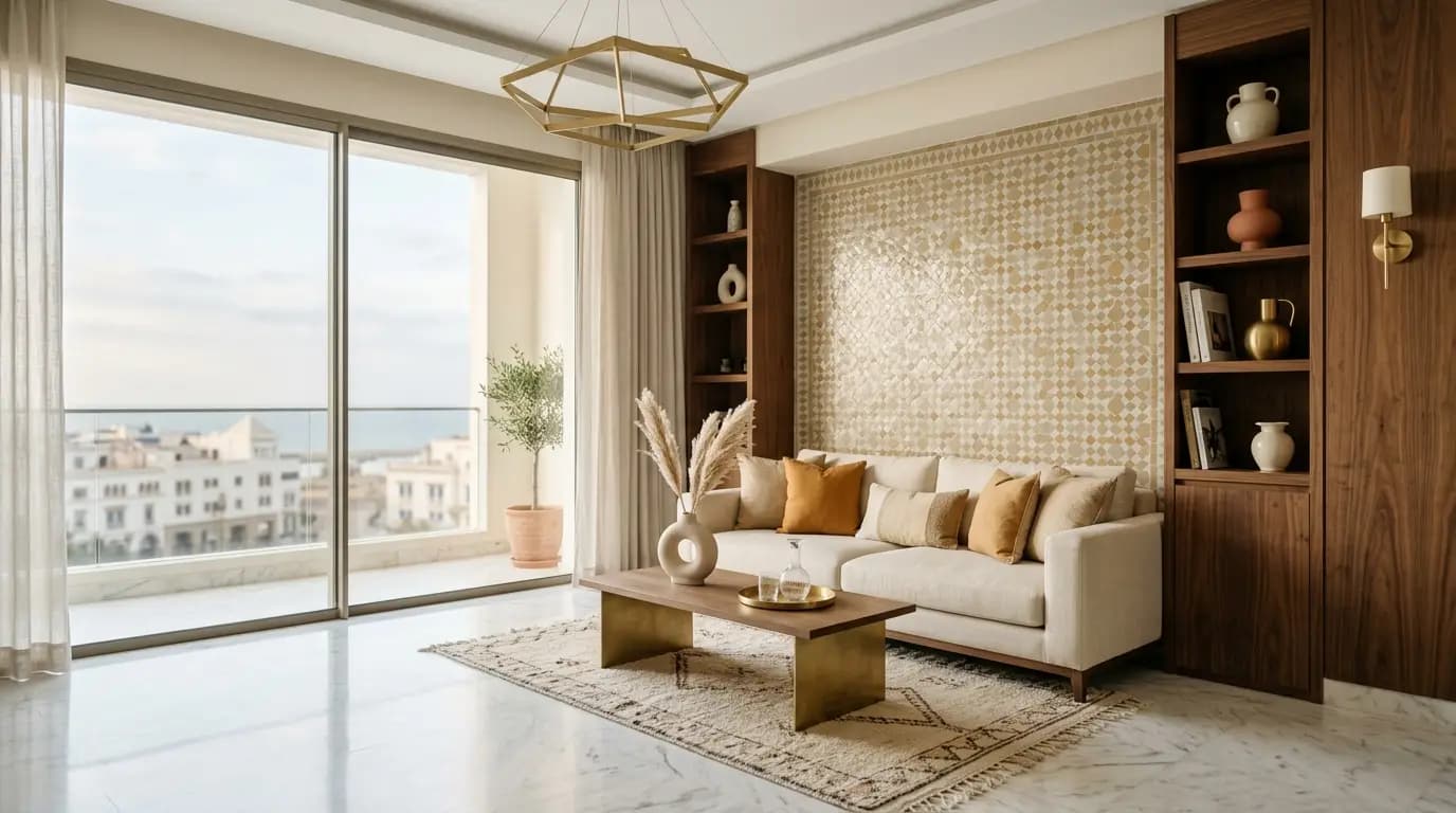 Intérieur d'un appartement neuf avec finitions haut de gamme